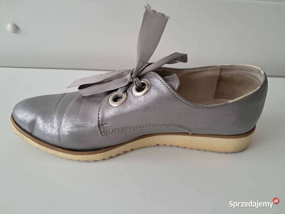Buty damskie półbuty srebrne Aga But do Kraków