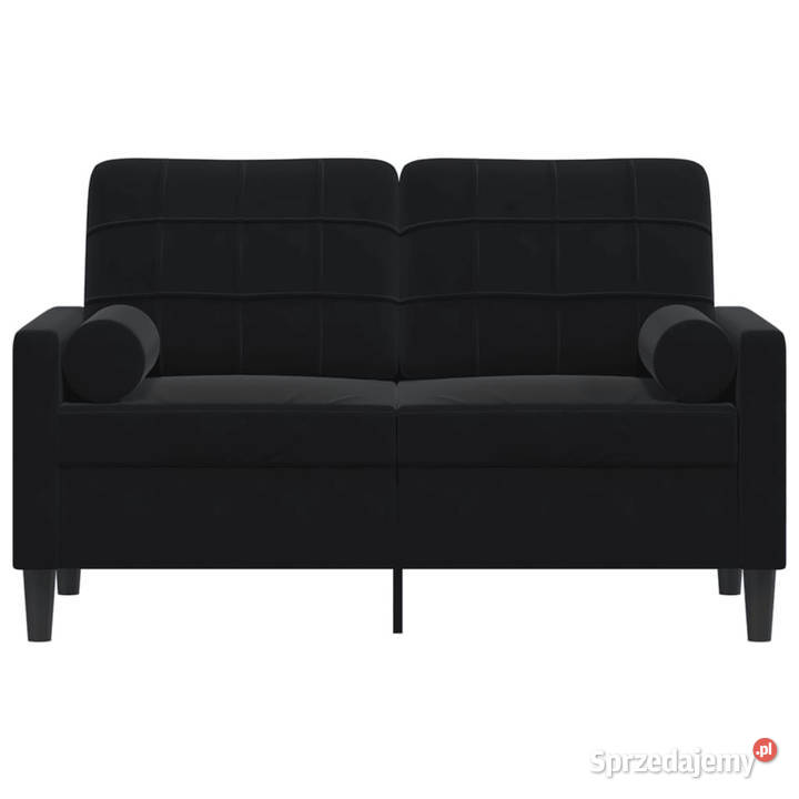 2osobowa sofa z poduszkami czarna 120 aksamit Warszawa