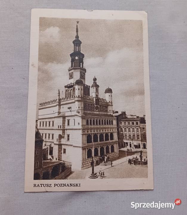 Pocztówka Ratusz poznański Foto Obrąpalska Antyki, Sztuka, Kolekcje sprzedam