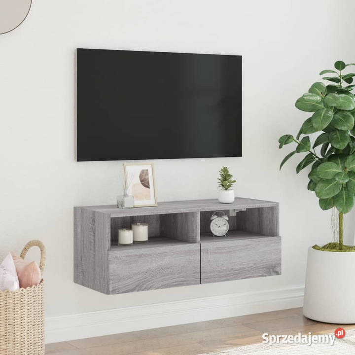 Ścienna szafka TV szary dąb sonoma 80x30x30 Meble mazowieckie Warszawa sprzedam