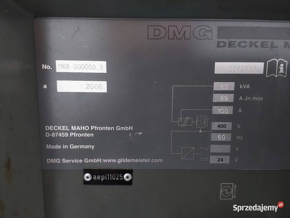 Centrum obróbcze DECKEL MAHO DMC 55 H duoblock lubuskie Strzelce Krajeńskie