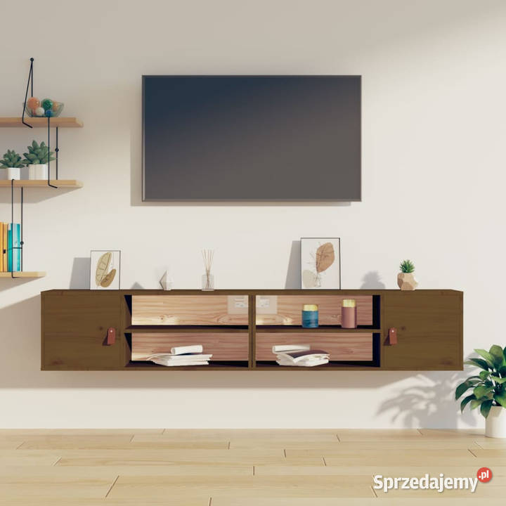 Szafki ścienne 2 miodowy brąz 80x30x30 lita Warszawa