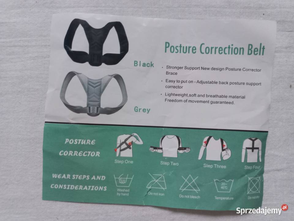 Korektor postawy Pas regulowany Szary r L Unisex Białystok sprzedam