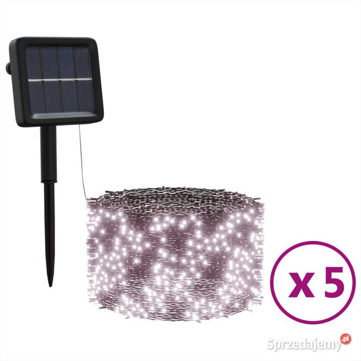 Solarne lampki dekoracyjne 5 5x200 LED ciepłe mazowieckie Warszawa