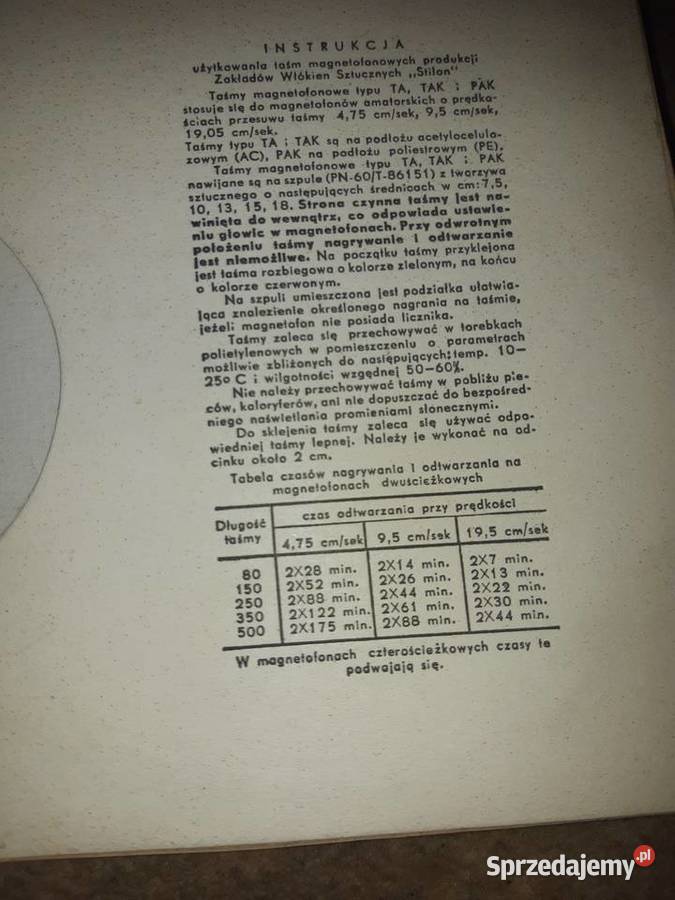 Taśma magnetofonowa Foton PAK 35 Stary Sącz