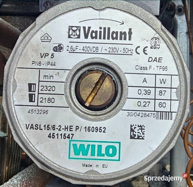 Pompa do Vaillant Wilo VP 5 VASL 1562HE P Nowy Tomyśl sprzedam