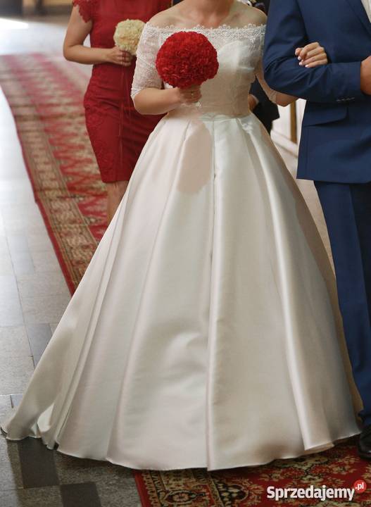 suknia ślubna śmietankowa biel mikado Viola Warszawa