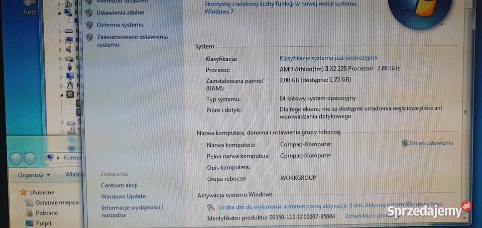 Komputer Athlon II X2 220 2GB RAM HDD 250 GB Warszawa sprzedam