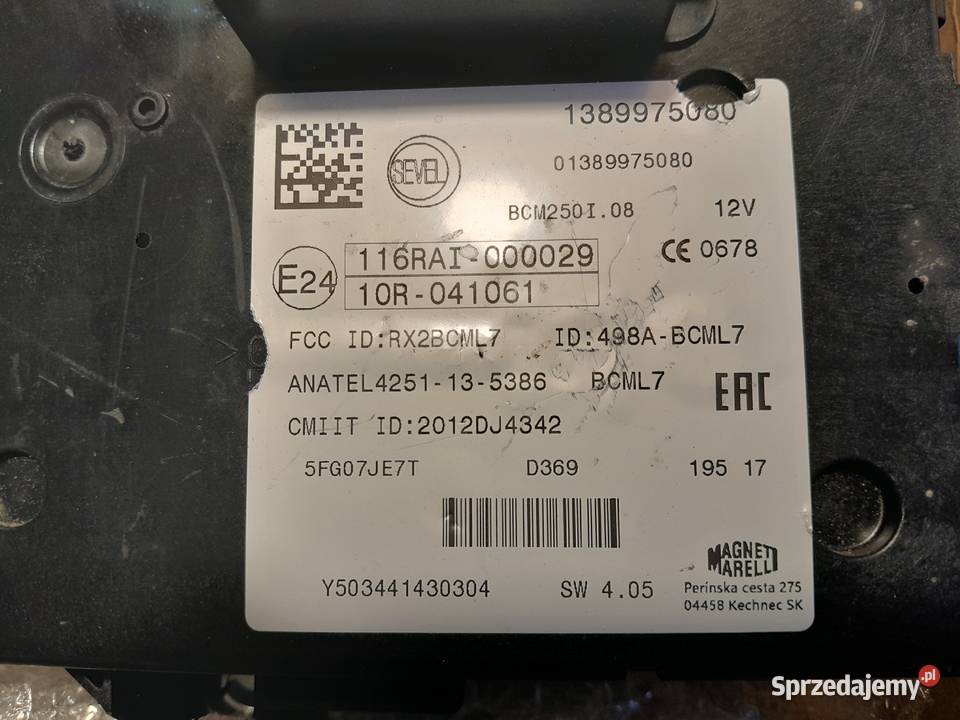 MODUŁ SKRZYNKA BCM FIAT DUCATO III 1389975080