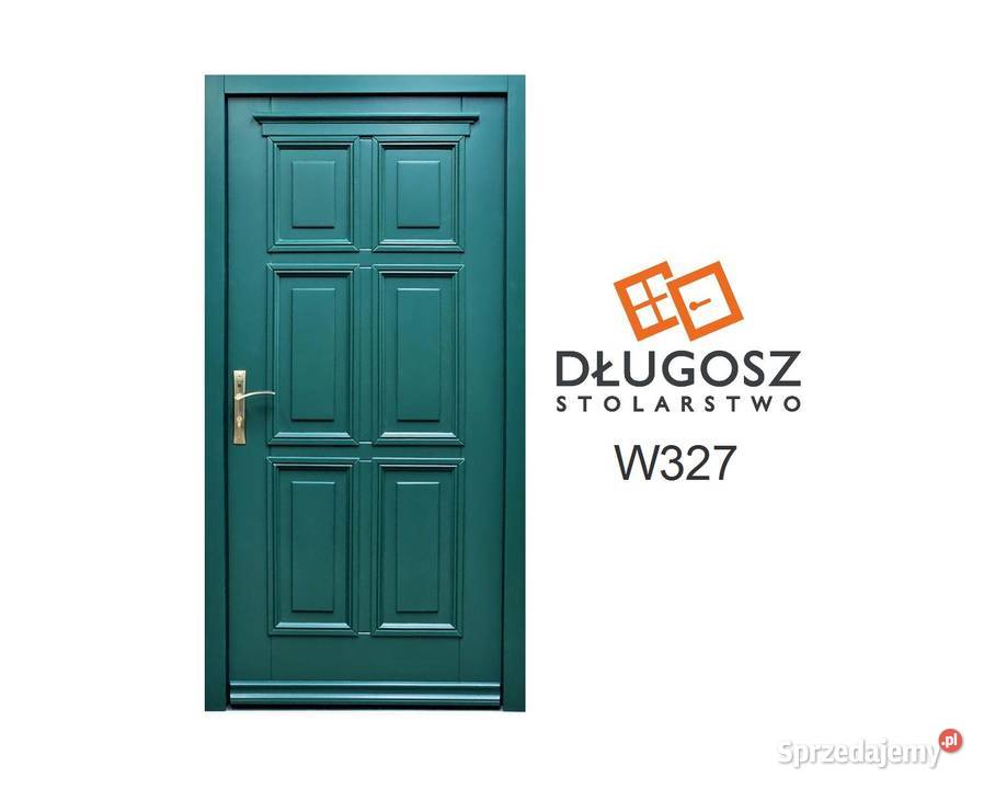 Drzwi DŁUGOSZ zewnętrzne retro RAL6005 zieleń