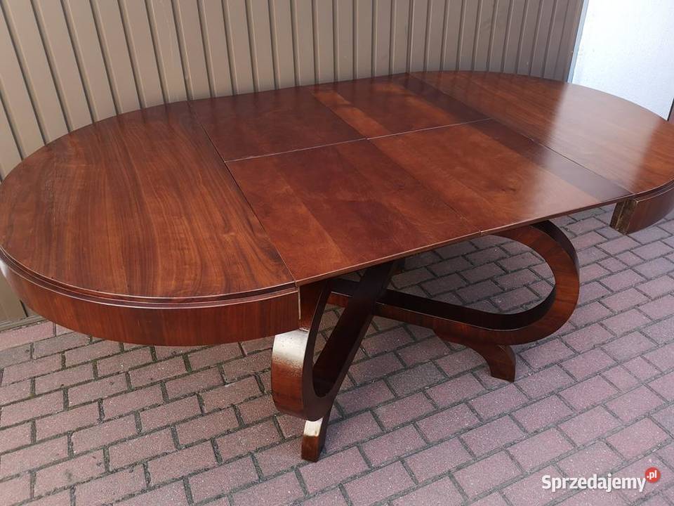 Stół ArtDeco Polski 114 Okrągły Orzech Stary Swarzędz