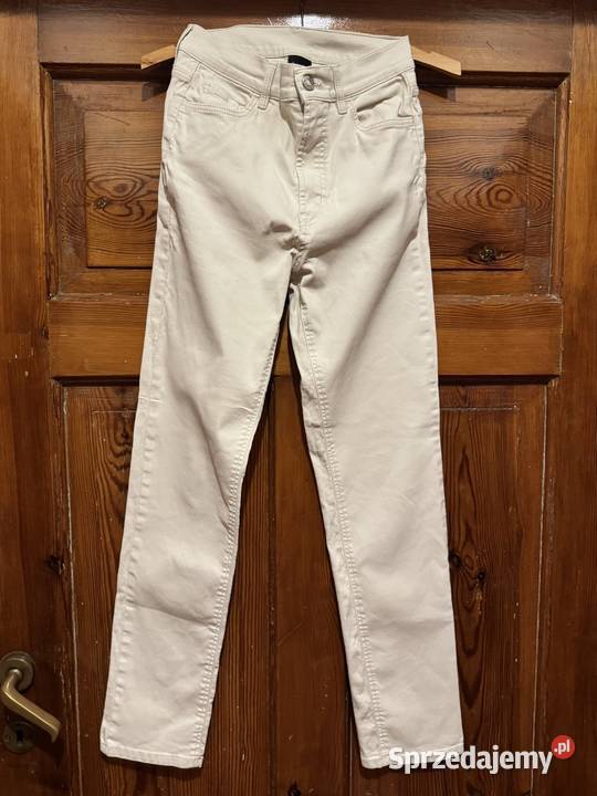 Jeansy damskie XS beżowe Massimo Dutti bawełna Częstochowa