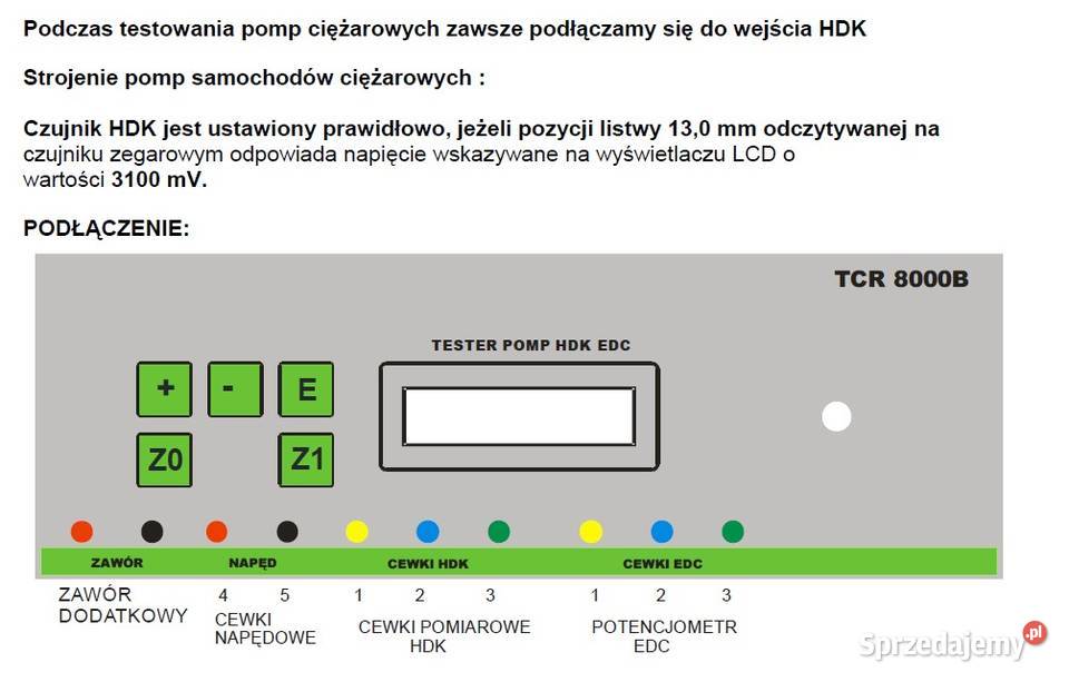 Tcr 8000 sterownik do pomp wtryskowych Edc Hdk Bielsko-Biała sprzedam
