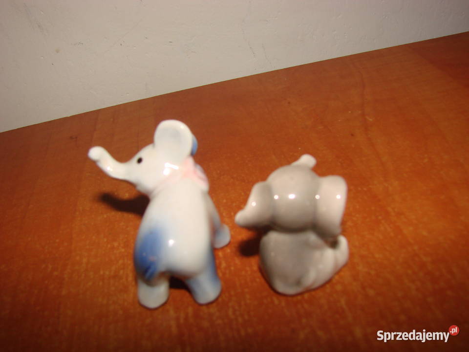 Słoniki małe porcelanowe figurki 2 Pruszcz Gdański