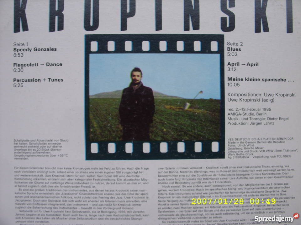 LPJazz KROPINSKI SOLO Płyty i kasety dolnośląskie Wołów