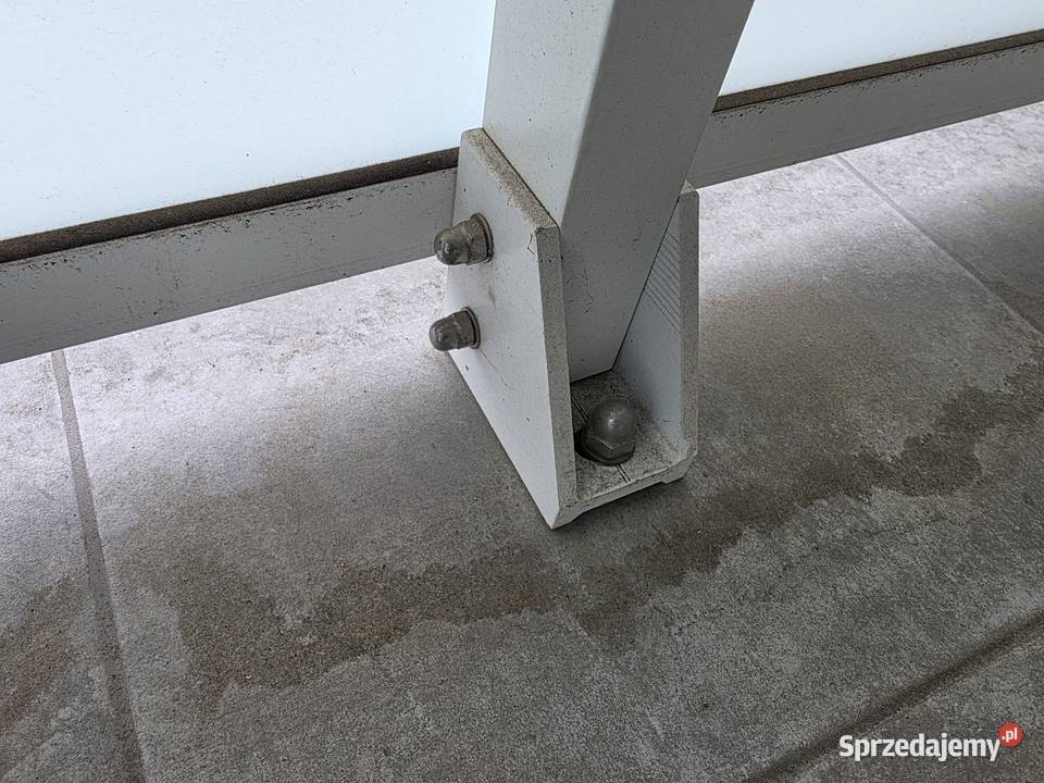 Balustrada barierka aluminium szkło biała Łuków