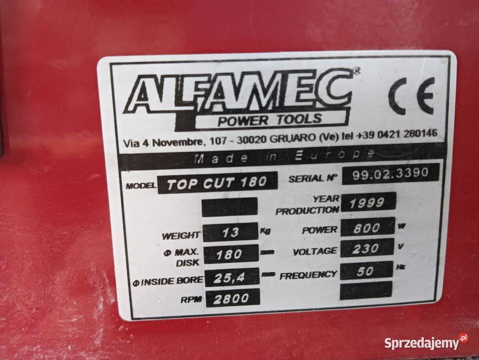 Piła stołowa 800W 230V przecinarka widia Piły stołowe