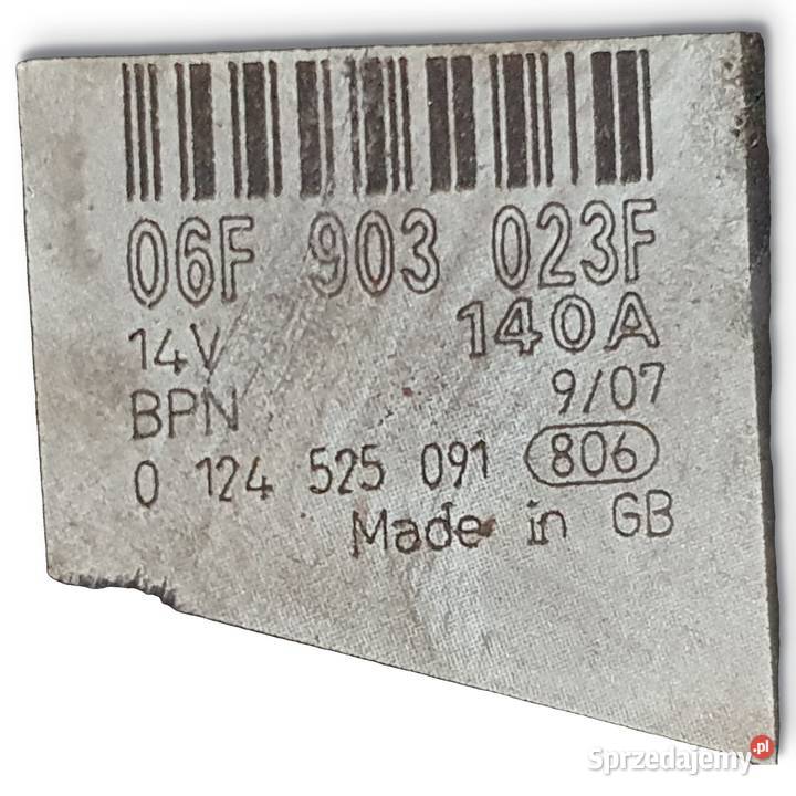 ALTERNATOR VW Caddy III 20 SDI 06F903023F Układ elektryczny, zapłon Chełm