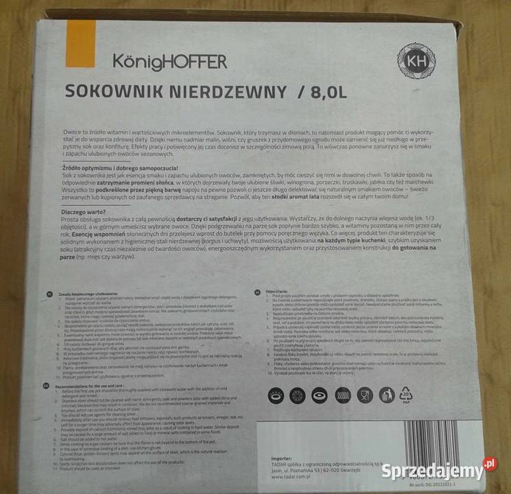 SOKOWNIK nierdzewny duży 8 L GARNEK do gotowania Wołczyn