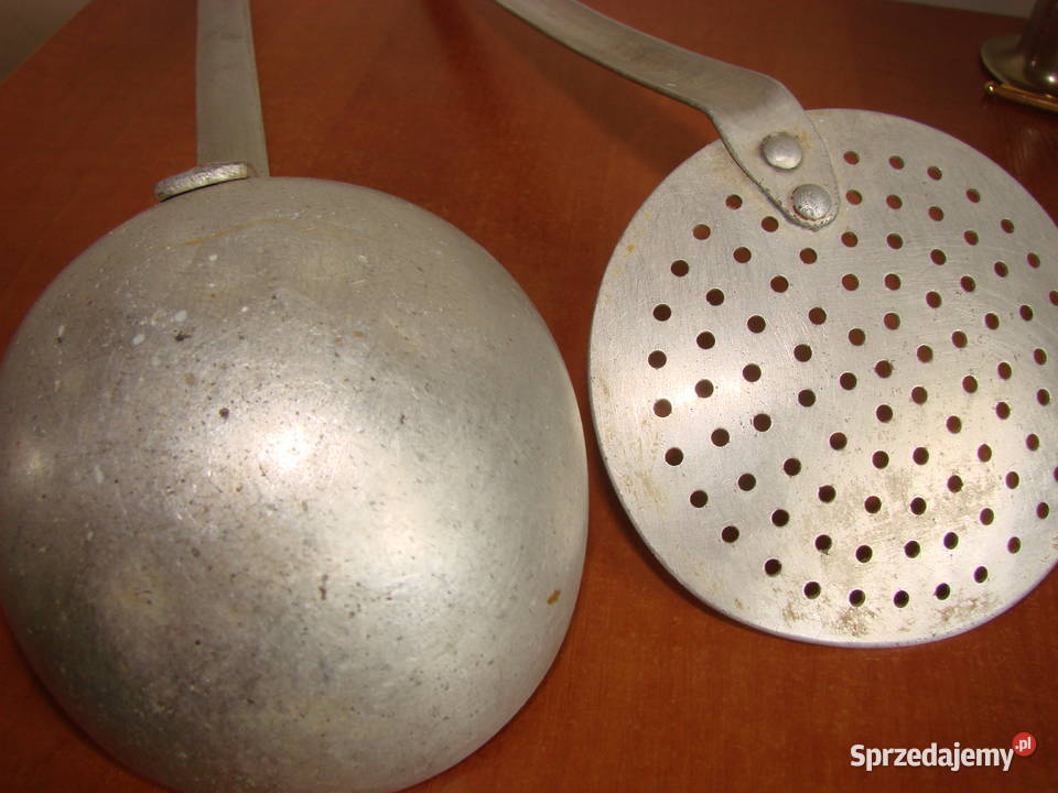 aluminiowa chochlałyżka cedzakowa PRL Pruszcz Gdański