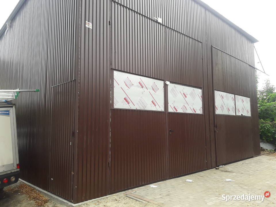 Grafitowy Garaż Blaszany 8x9m Magazyn Hala Kamieniec Ząbkowicki