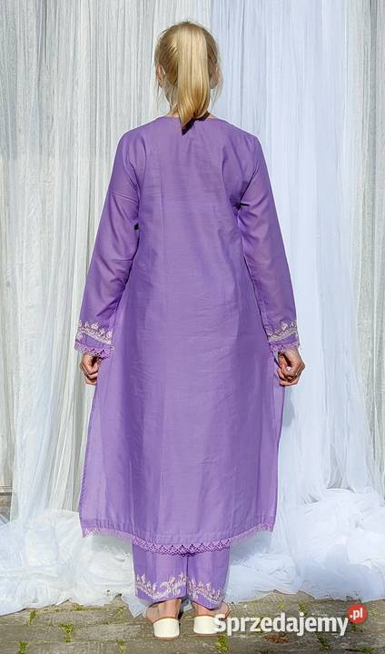 Fioletowy komplet orientalny S 36 tunika spodnie Szczecin sprzedam