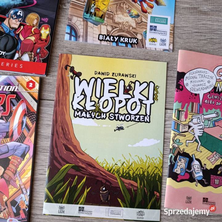 kolekcja różnych komiksów wydanych w Polsce Komiksy