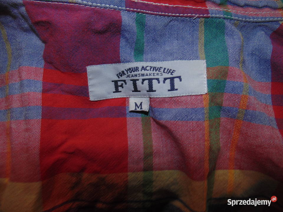 Oryginalna kolorowa koszula w kratkę bez rękawów Krosno