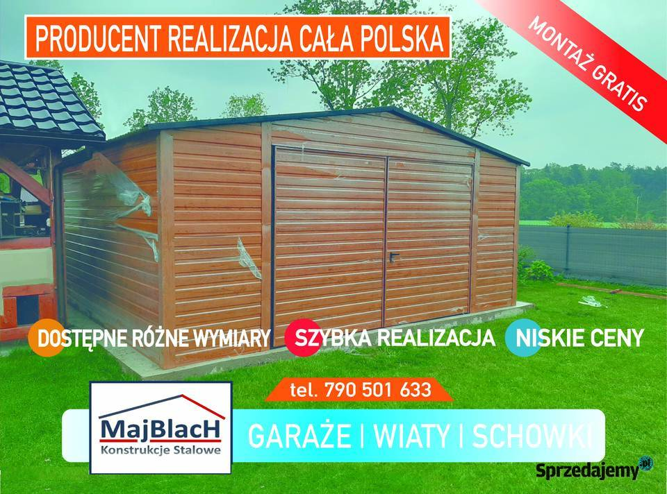 Garaż Blaszany Garaże Blaszane Drewnopodobne 30m2 Śrem sprzedam