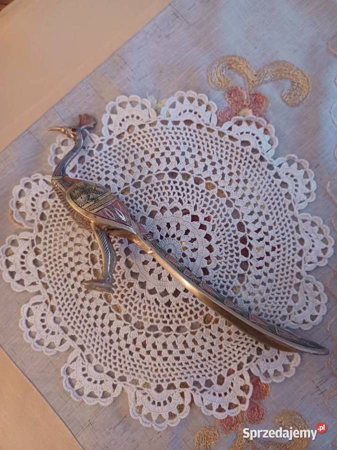 Piękna ekskluzywne mosiężna łyżka do butów Paw wielkopolskie Poznań