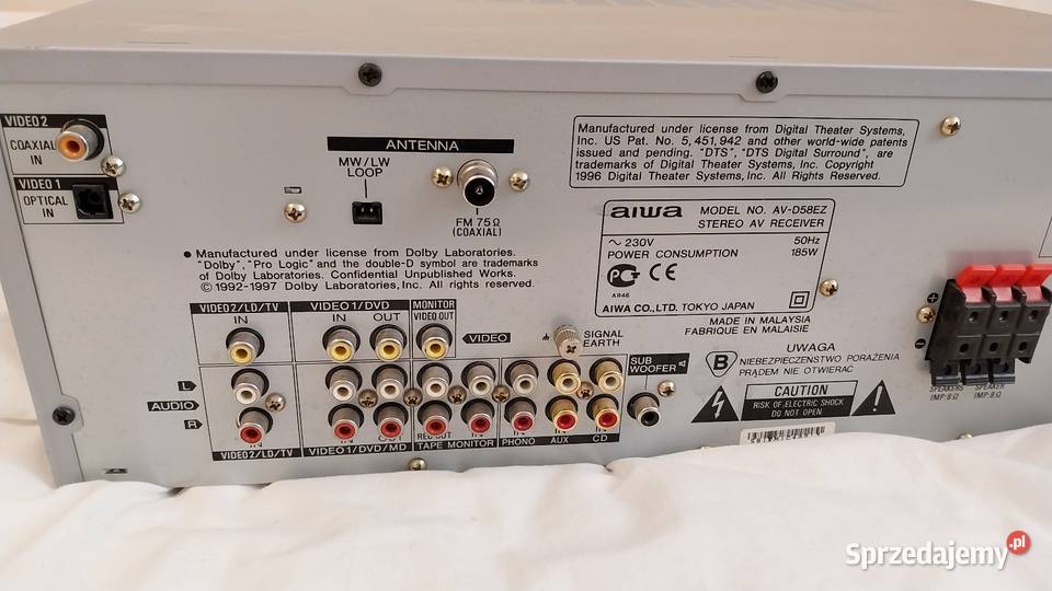 Srebrny Amplituner AIWA AVD58 51 Kutno