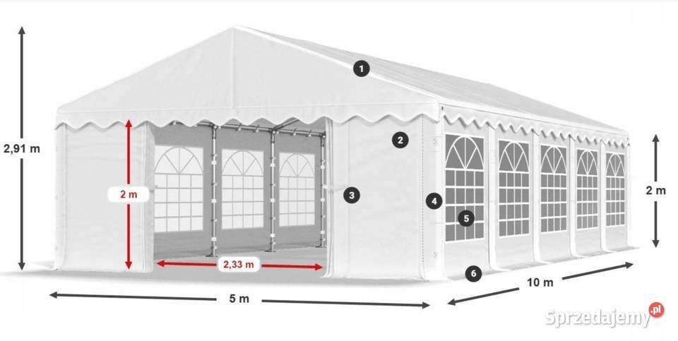 Namiot ogrodowy plenerowy 5 x 10 m lekko Gorzów Wielkopolski sprzedam