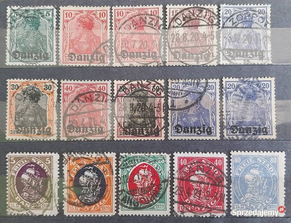 Znaczki pocztowe Danzig zestaw 2 Warszawa