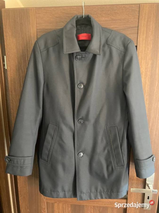 Granatowy męski płaszcz wiosenny jesienny Hugo Moda i Styl Elbląg