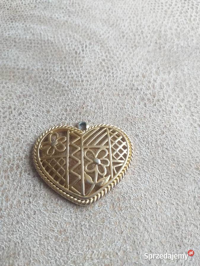 zawieszka naszyjnik serce kwiatki Sandomierz