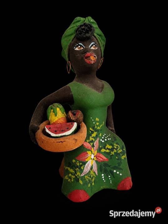 Ceramiczna figurka egzotyczna Kobieta z cygarem Poddębice