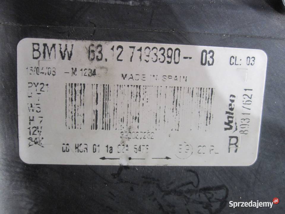 BMW E88 08r lampa prawa przód 7193390 ANGLIK Lampy przednie świętokrzyskie
