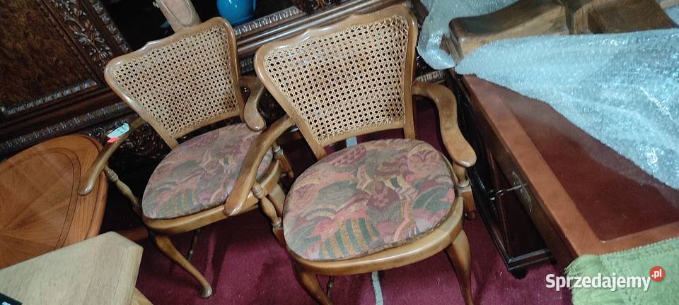 Krzesła fotele w stylu angielskim chippendale 2 sztuki kompl
