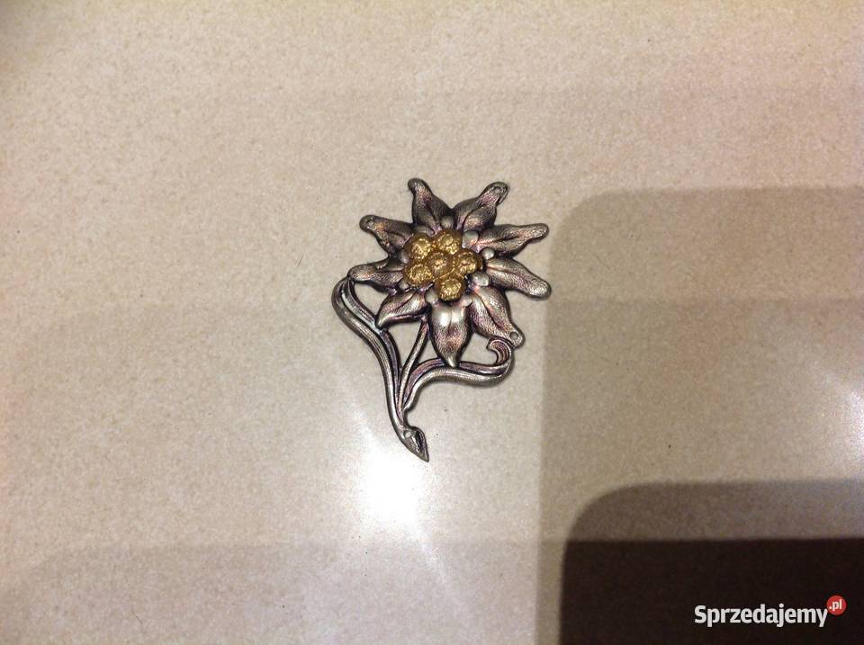 Emblemat Stalowy na Czapkę Edelweiss Gebirgsjger Nowa Sól sprzedam