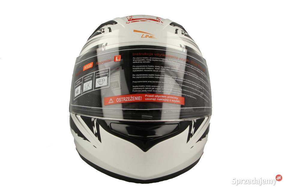 KASK VCAN Z BLENDĄ BIAŁO CZERWONY M AUTOTECH