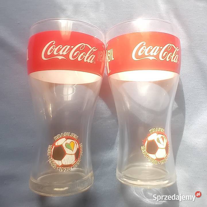 Dwie kolekcjonerskie kibicowskie szklanki Coca Koźminek