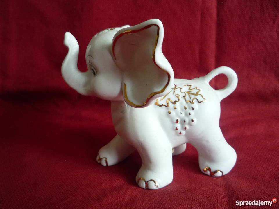 3 sztuki Słoń Słonik złocenia z trąbą do góry Szczecin
