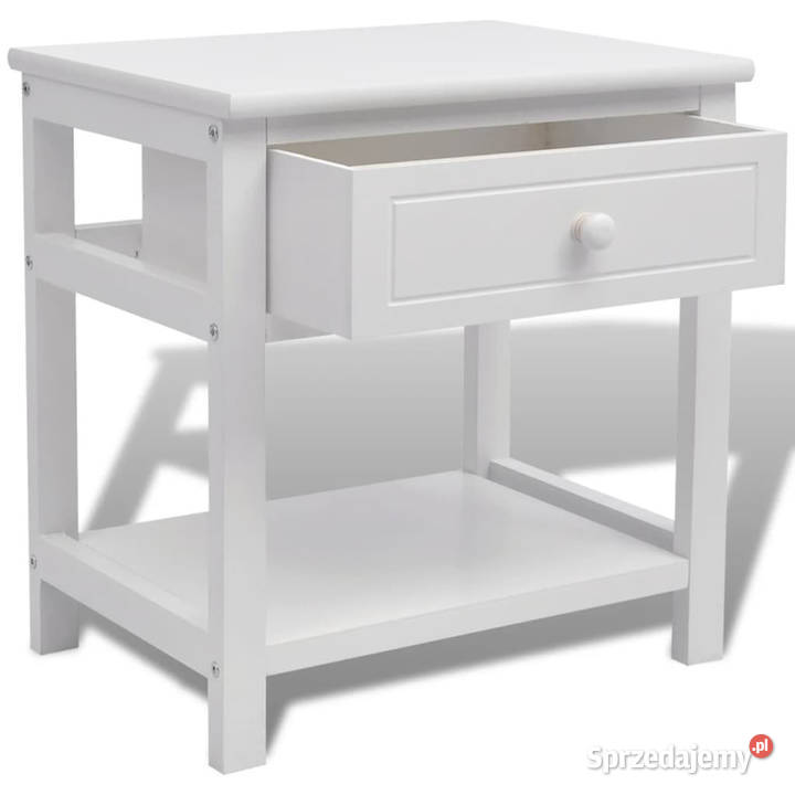 Szafki nocne 2 drewniane białe WM242871 mazowieckie Warszawa