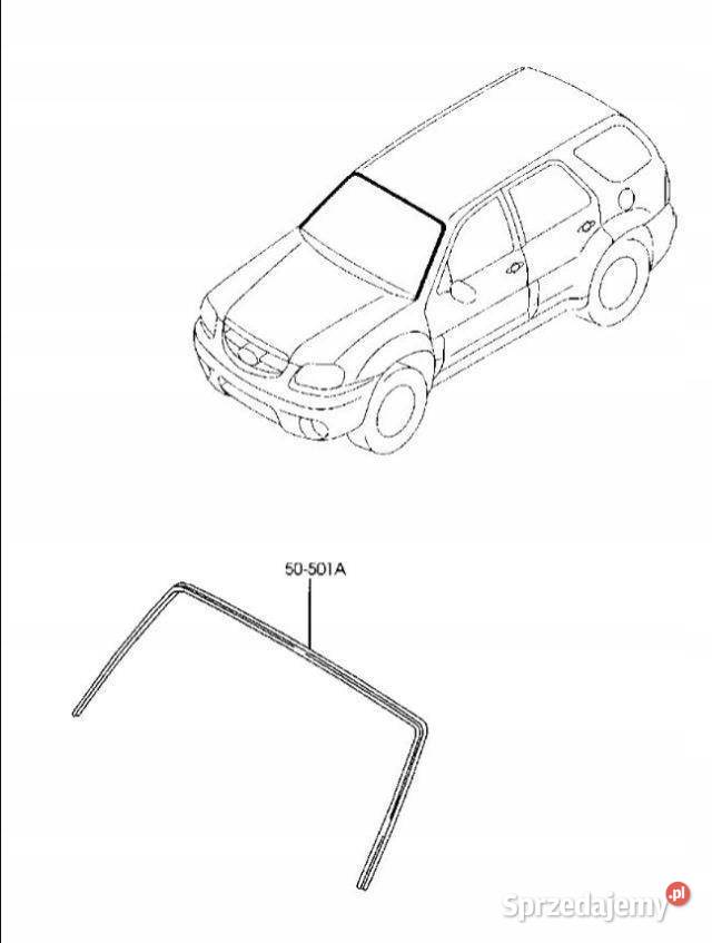 LISTWA SZYBY CZOŁOWEJ MAZDA TRIBUTE 00