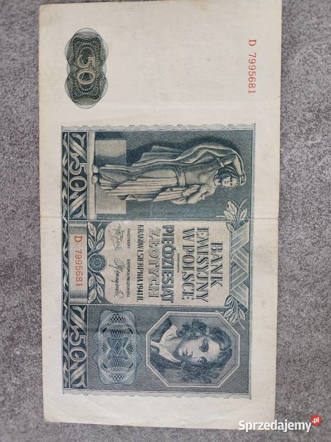 Banknot 50 1941 Generalna Gubernia zestaw 11 małopolskie