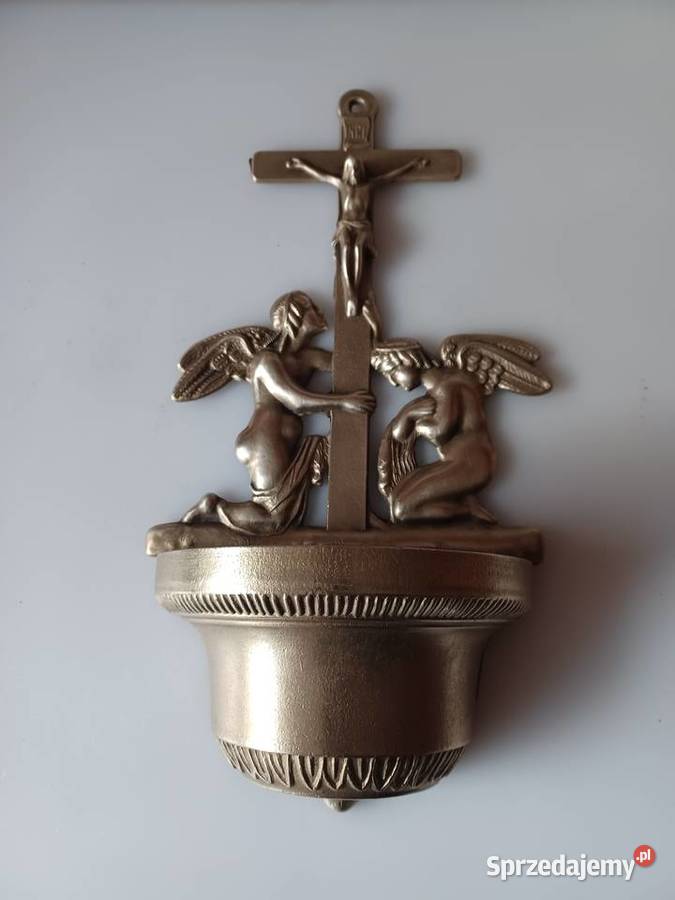 Piękna duża kropielnica mosiężna wielkopolskie Poznań