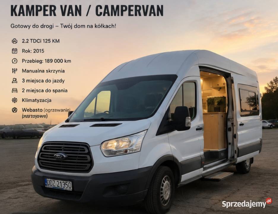 Ford transit 2016 przerobiony na kampervana nieuszkodzony Wałbrzych