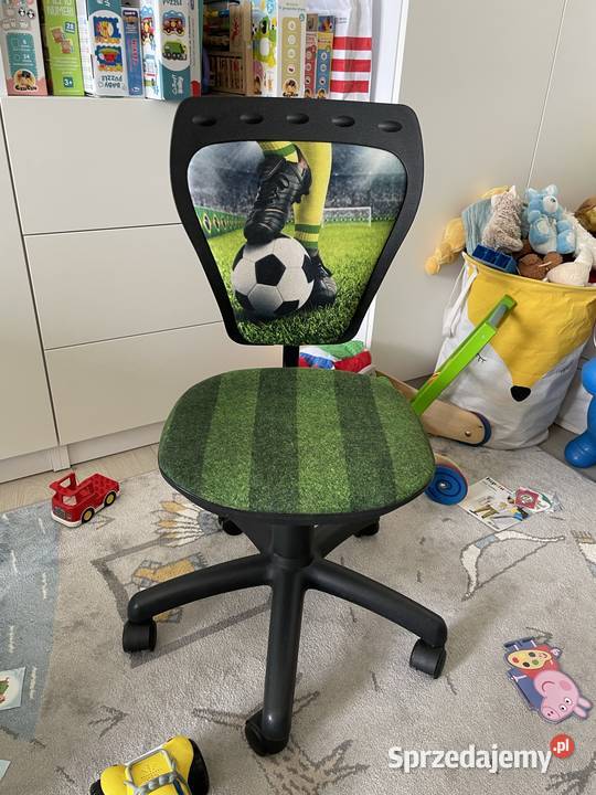 Krzesełko obrotowe biurowe dziecięce piłka nożna