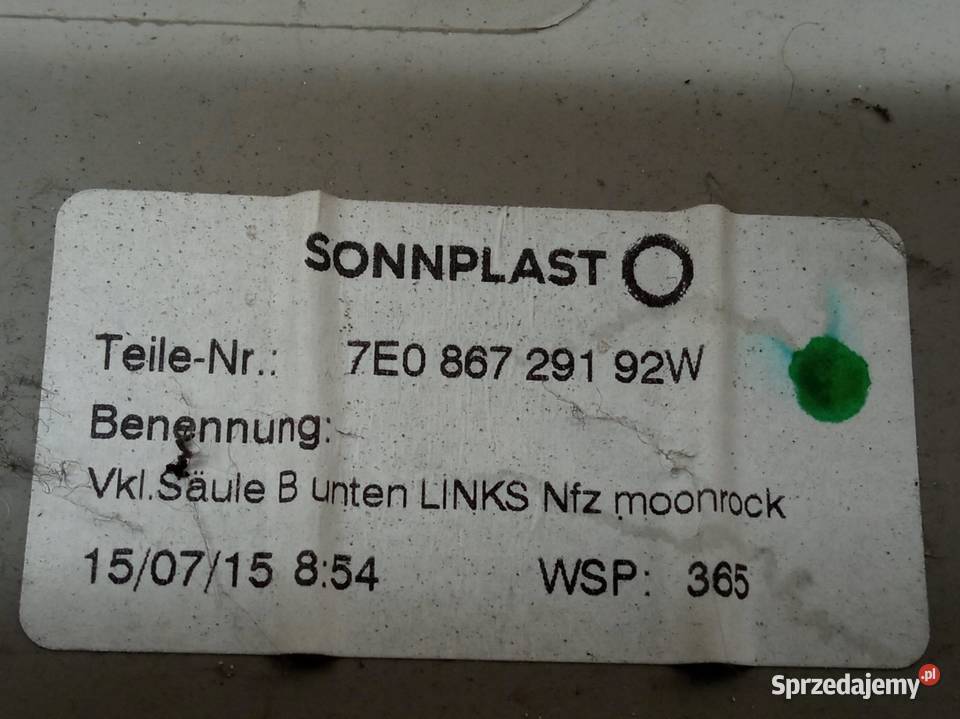 OSŁONA SŁUPKA B PRAWA LEWA DOLNA KPL 7H0867292 świętokrzyskie