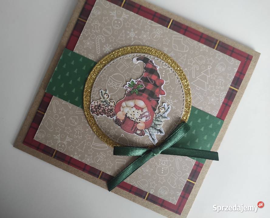 Kartka ręcznie robiona świąteczna Boże Rękodzieło łódzkie Łódź